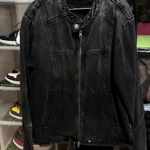 (1) 도미넌트 Curved Biker 흑청자켓