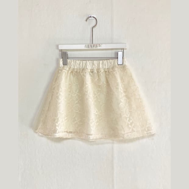 Ivory Crochet Floral Lace Mini Skirt