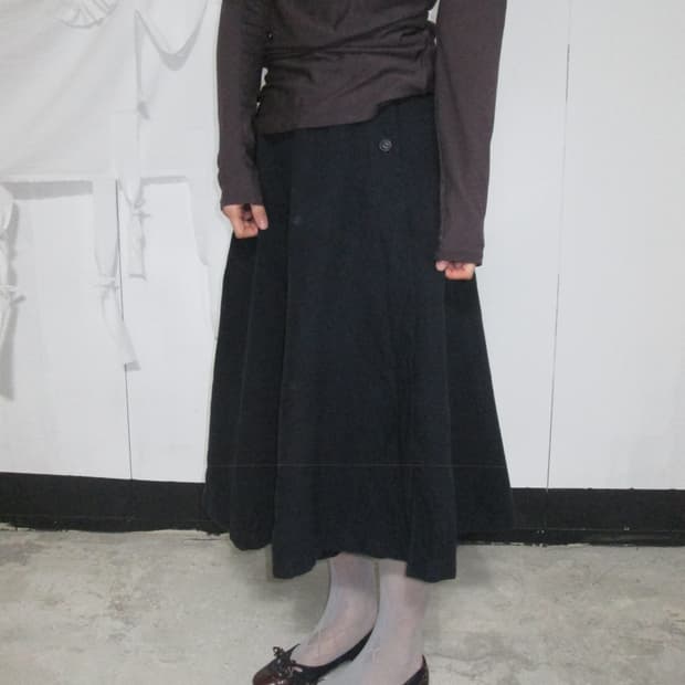 Vintage Button A-line Skirt