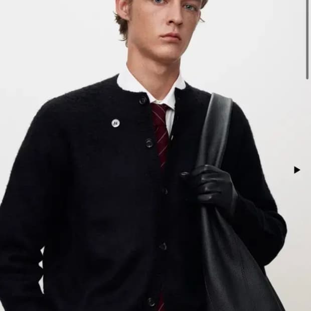 토니웩 알파카 가디건 엑라 블랙