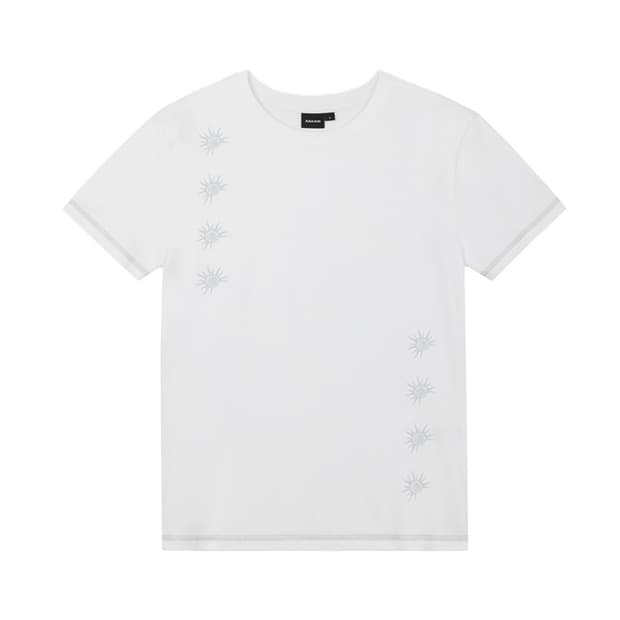 아캄 aakam Cracked Sun Half Top White 반팔