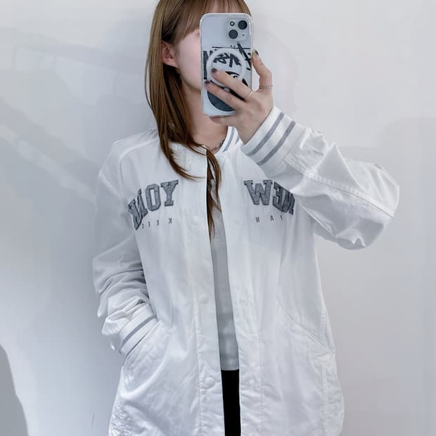 MLB 뉴욕양키스 화이트 코튼 스타디움 자켓