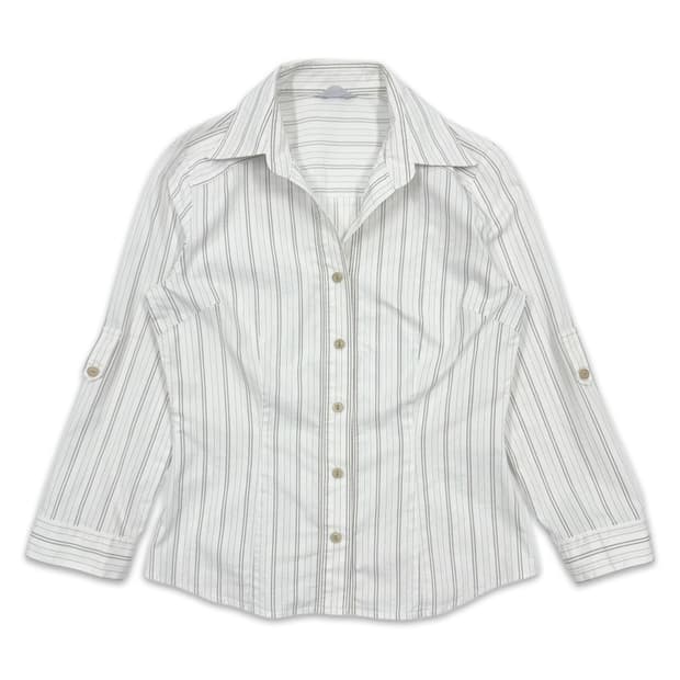 빈티지 스트라이프 8부 슬림핏 셔츠