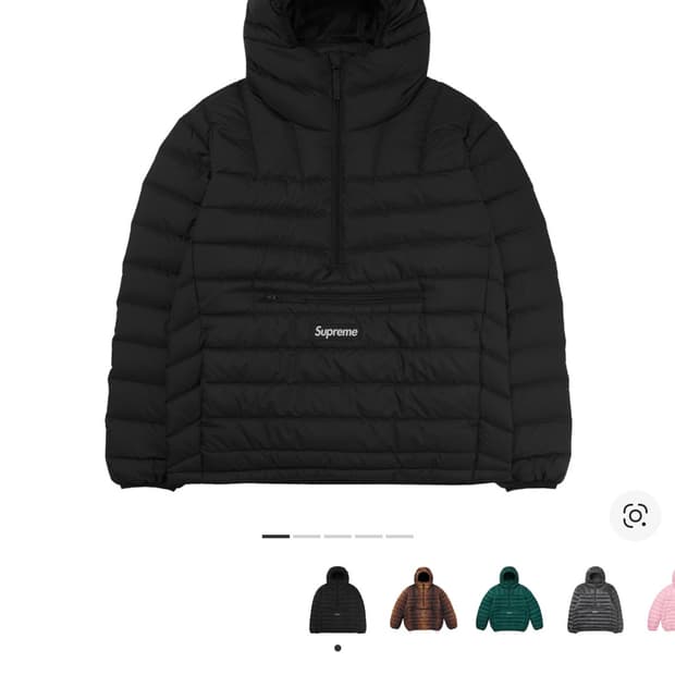 슈프림 마이크로 다운 하프 집 후드 풀오버 블랙 s
