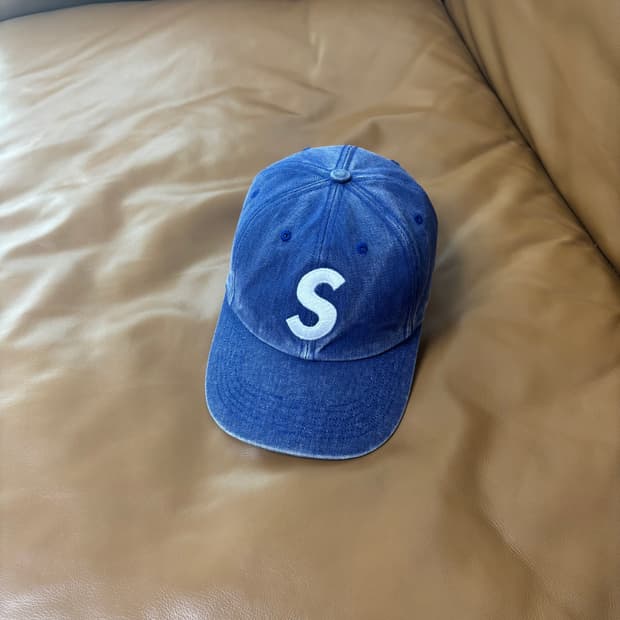 Supreme 슈프림 피그먼트 네이비 S로고 6패널 볼캡 모자 Navy