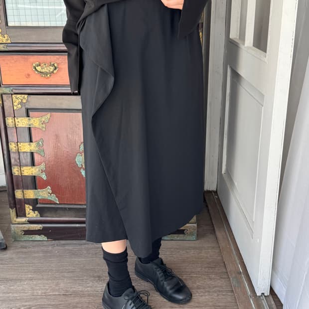 꼼 데 가르송 트리콧 ad1991 플랩 레이어드 스커트