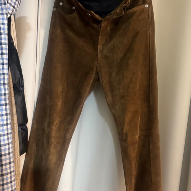 saint laurent leather camel pants 