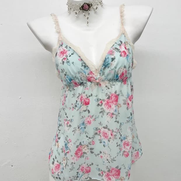 에블린 페어리 플로럴 레이스 슬립