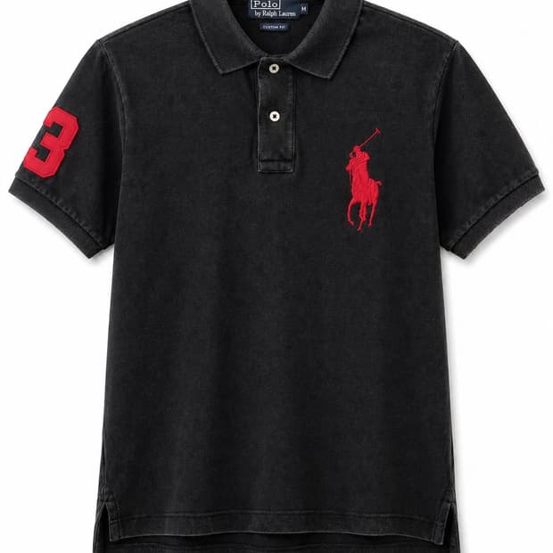 폴로 랄프로렌 빅포니 카라티 블랙 레드 XL