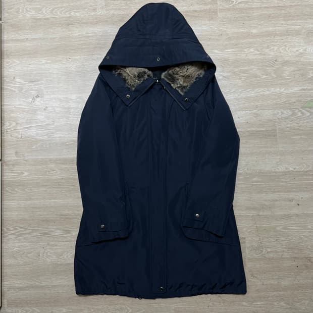 데코 여성 래빗퍼 트리밍 후드 N3B 야상패딩 점퍼 [네이비] S/90