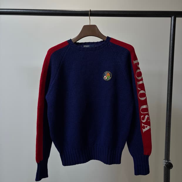 80s 폴로 랄프로렌 에스에이치 울 니트 