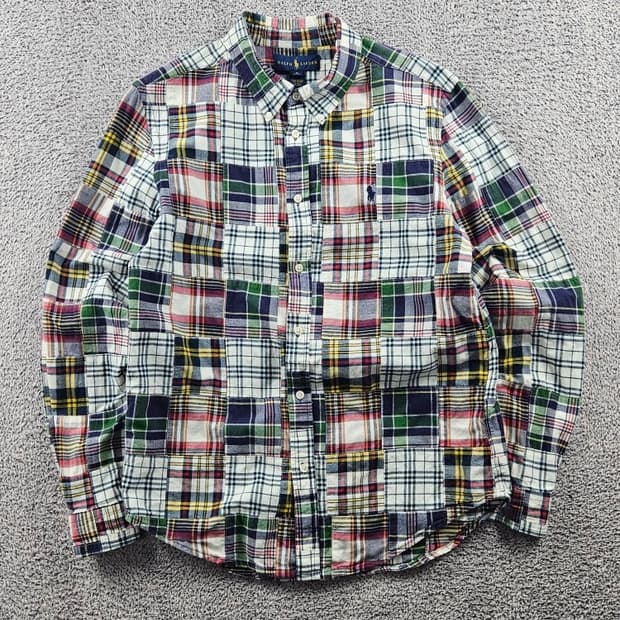 폴로랄프로렌 체크패턴 패치 워크 셔츠 / 11007