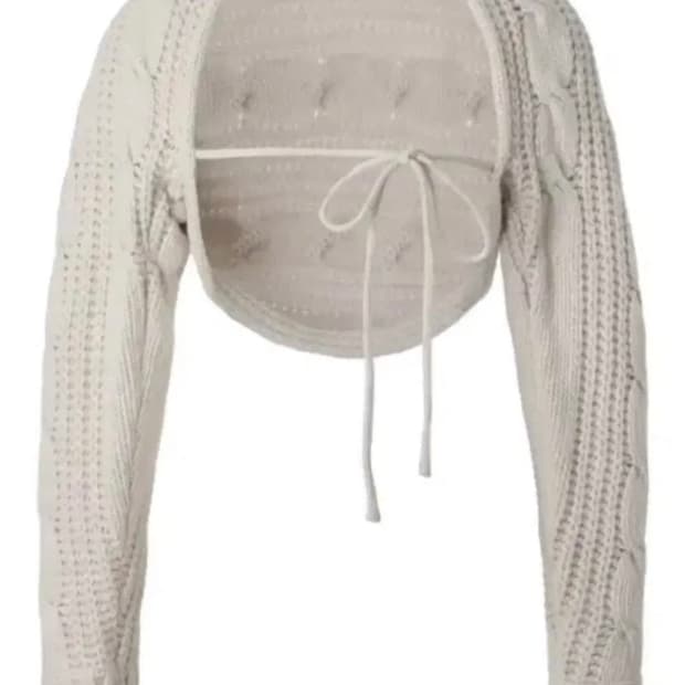 쓰리타임즈 베이지 아이보리 볼레로