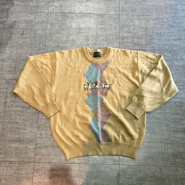 일본빈티지 Billrogers 올드스쿨아메카지 혁오풍 니트스웨터