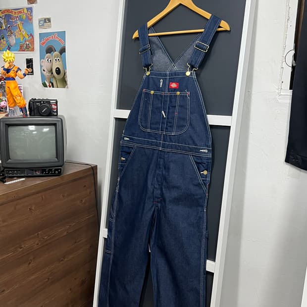 Dickies 디키즈 인디고 생지 빕 오버롤 멜빵