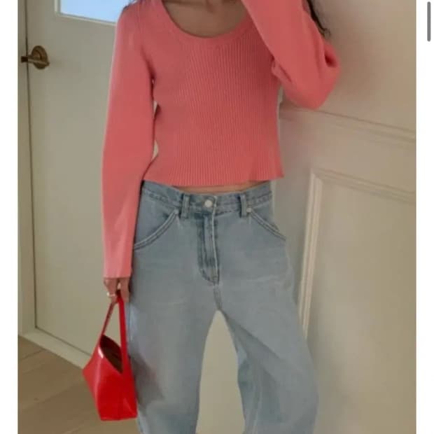 위아 마리 퍼프 니트 핑크