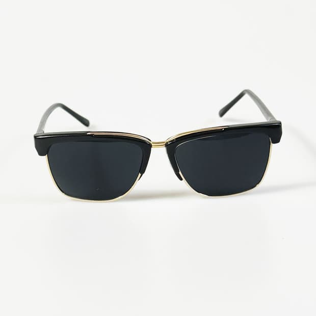 90s 블랙 골드 클럽마스터 스퀘어 프레임 빈티지 선글라스