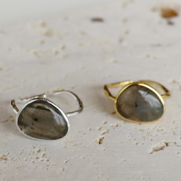 실버925 천연석 반지/ 문스톤레브라토라이트