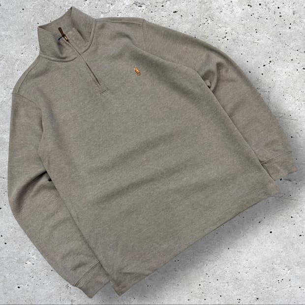 [S] 폴로 랄프로렌 신형 큐알 하프집업 맨투맨 그레이 D218