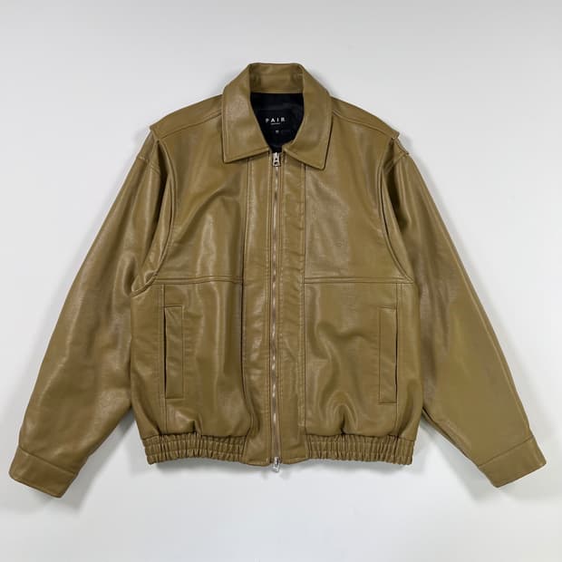 PAIR 레더 봄버 자켓
