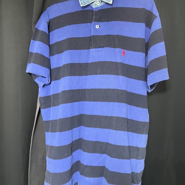 (M size) 폴로 랄프로렌 스트라이프 카라 티셔츠