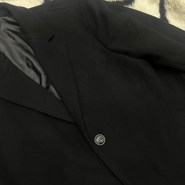 [L]COOR MTR 캐시미어 오버핏 싱글 롱 코트/블랙