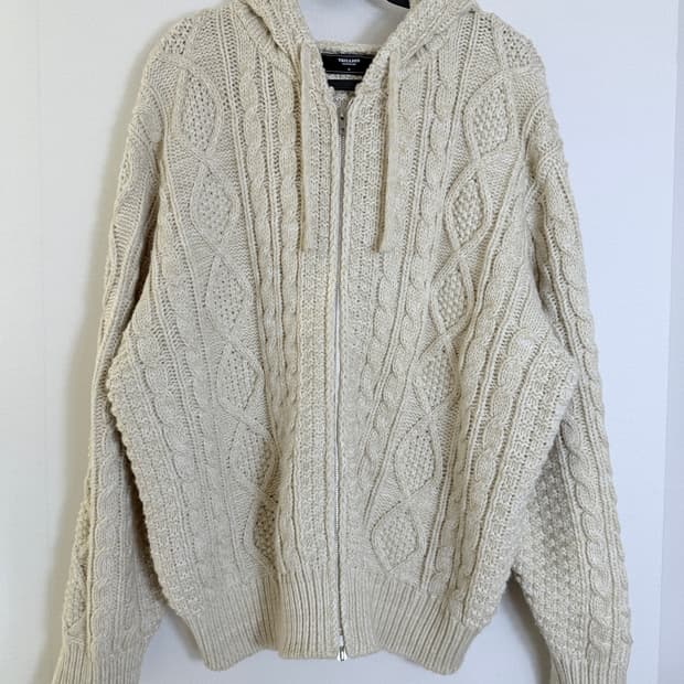 트릴리온 워셔블 니트 후드집업