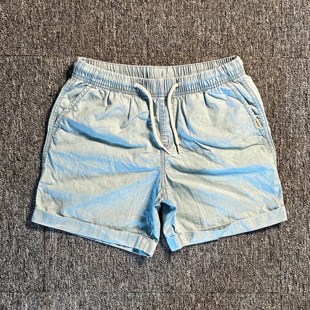 디키즈 스카이블루 패치 로고 하프 팬츠