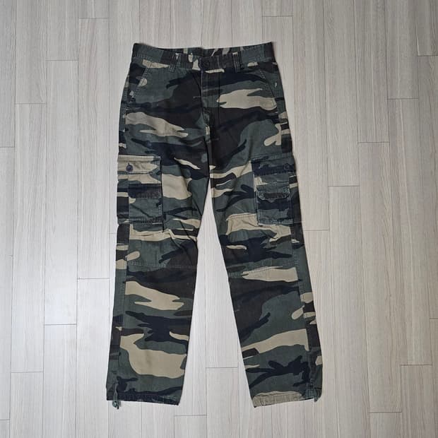 34 44) 밀리터리 빈티지 워싱 카고 국방 개구리 밴츠 바지