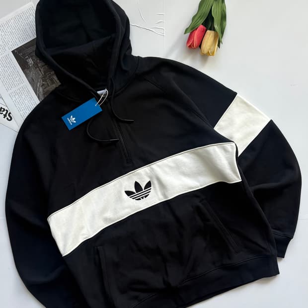 adidas 아디다스 불꽃 하프집업 후드티