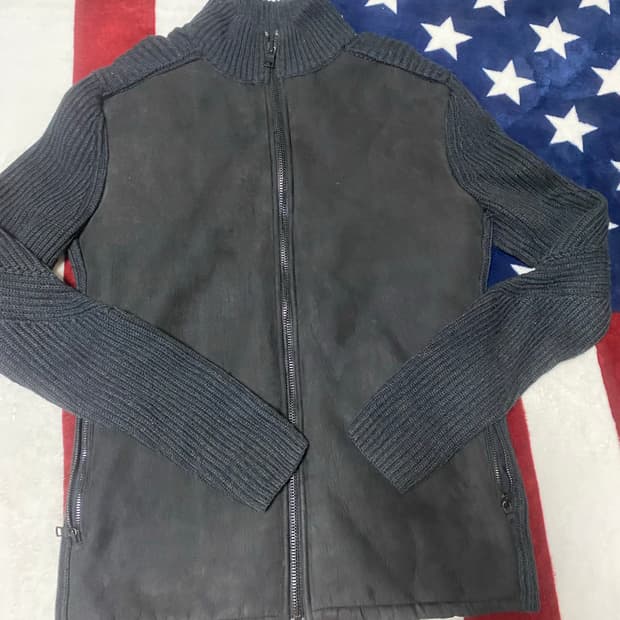 알마니 스웨이드 니트집업