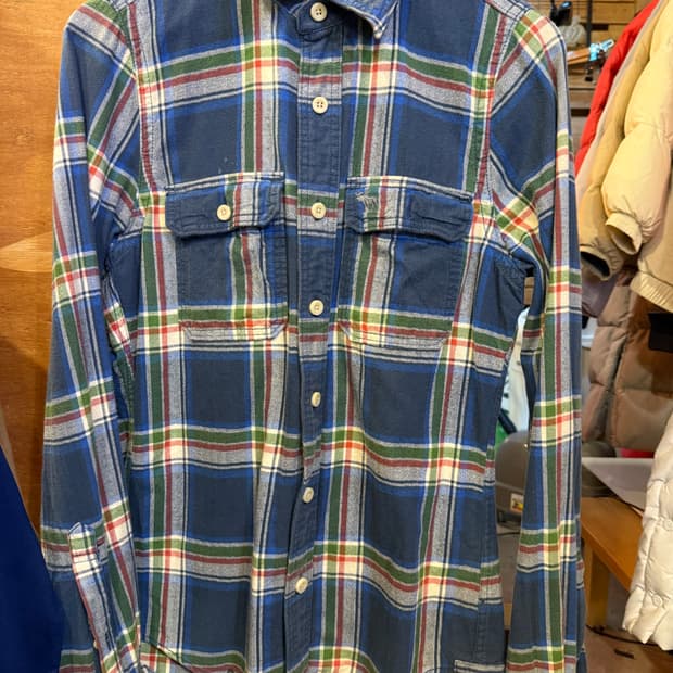 아베크롬비 블루 체크셔츠