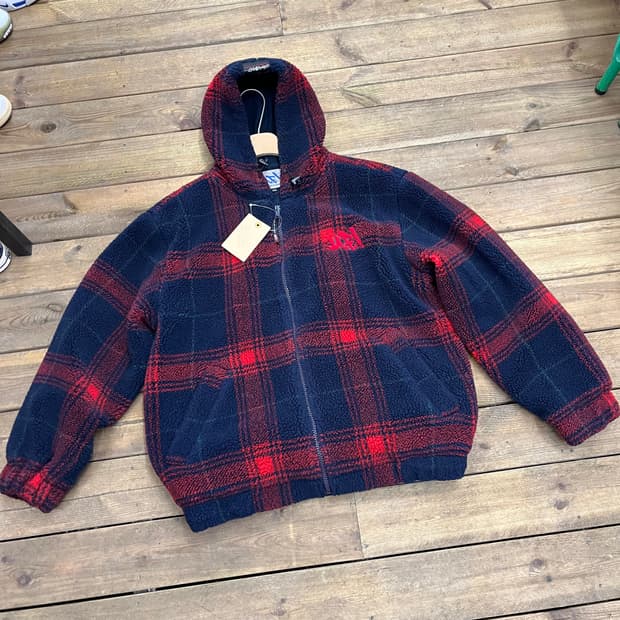 00s 마자 플라바  뽀글뽀글 후드 집업 잠바