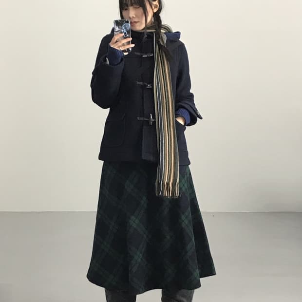 Jpn Classic Navy Hooded Duffle Coat