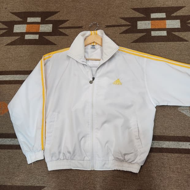 아디다스 90s 올드스쿨 바람막이 L 화이트옐로우