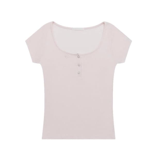 사토미라디오 스냅 탑 Embro ribbed snap top