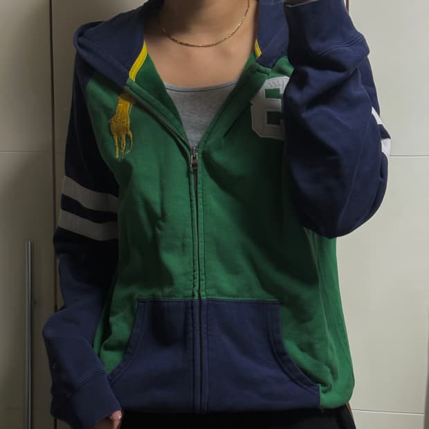 폴로 랄프로렌 빅포니 딥그린 네이비 후드집업 