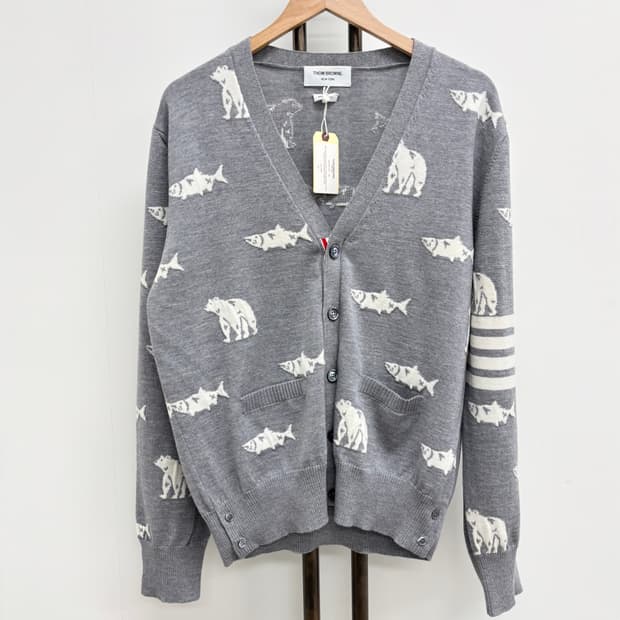 [5]톰브라운 배언 앤 살몬 울 가디건