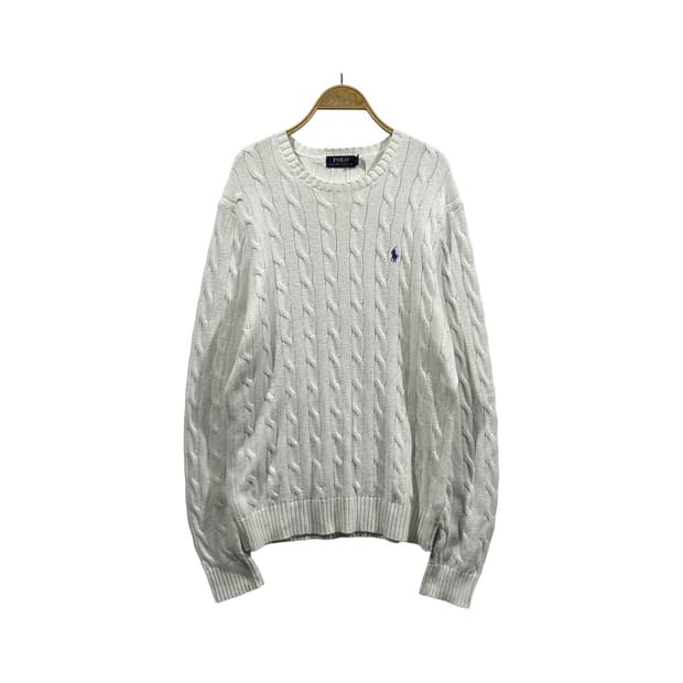 [Polo] 폴로랄프로렌 꽤배기 니트 (화이트)