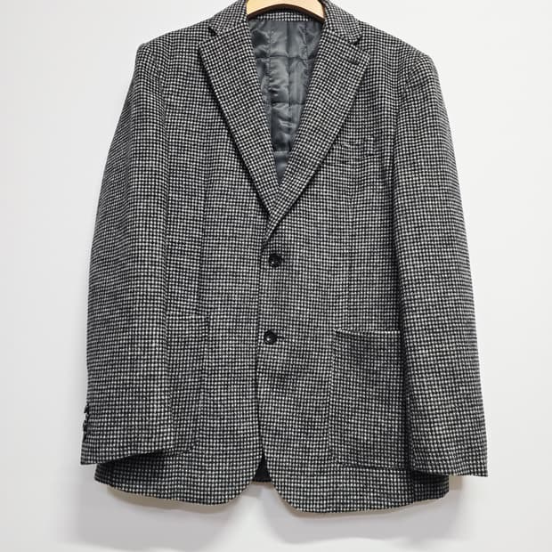 워모 하운드투스 체크 모캐시미어 혼방자켓100