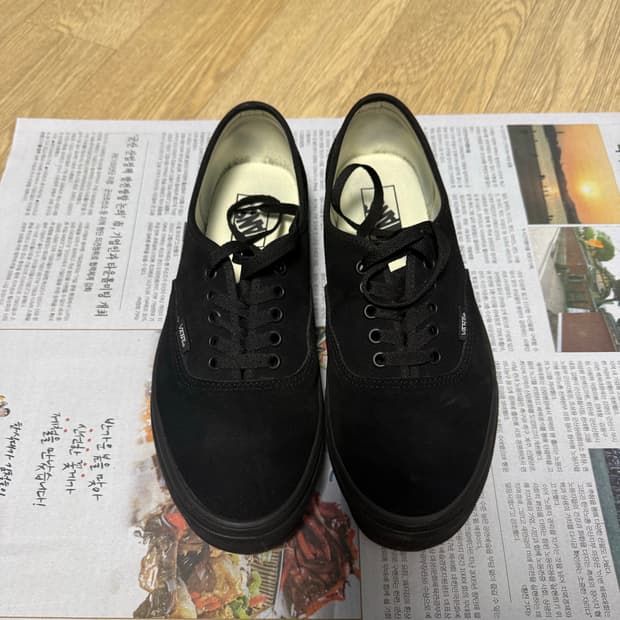 반스 어센틱 스웨이드 올블랙 280