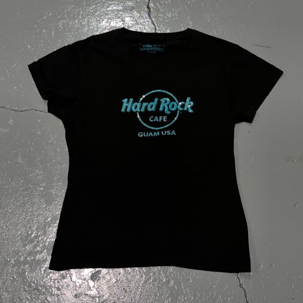 하드락카페(Hard Rock Cafe) 괌 큐빅 반팔 티셔츠