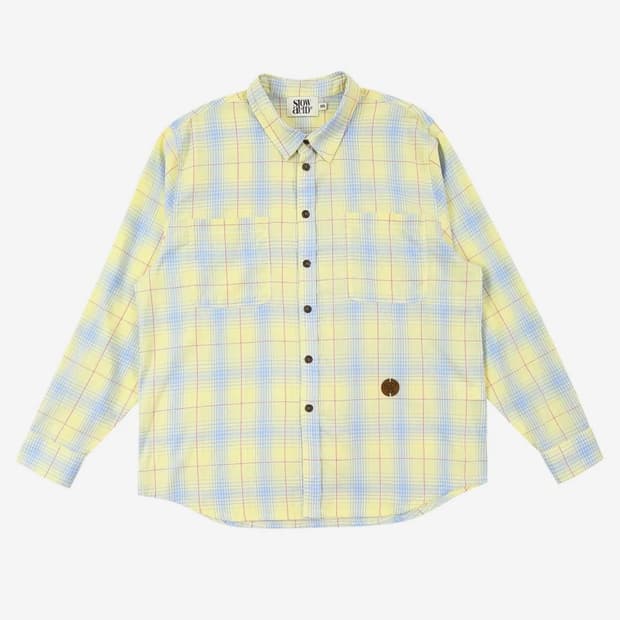 썸머 라이트 체크 셔츠 레몬