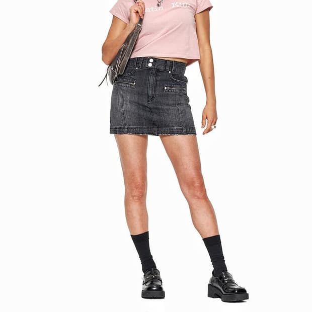 마뗑킴 23SS 더블 집 데님 스커트