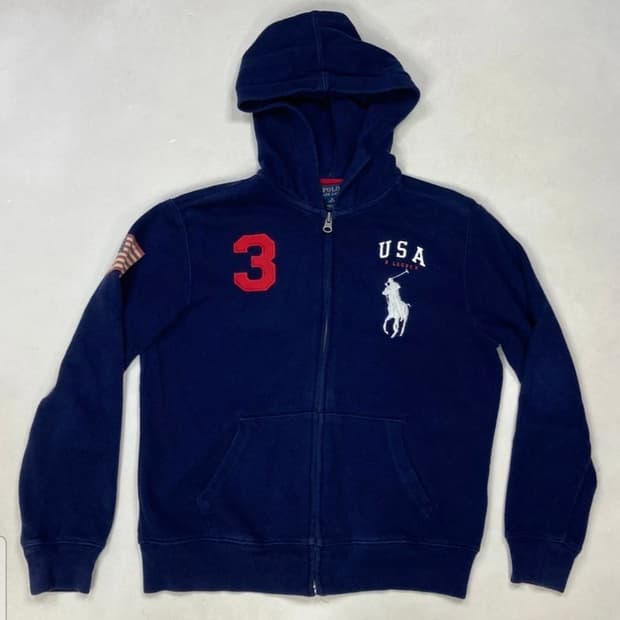 폴로 미국 성조기 후드집업
