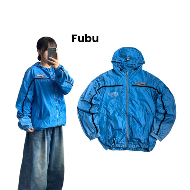 FUBU 후부 올드스쿨 풀오버 바람막이 자켓