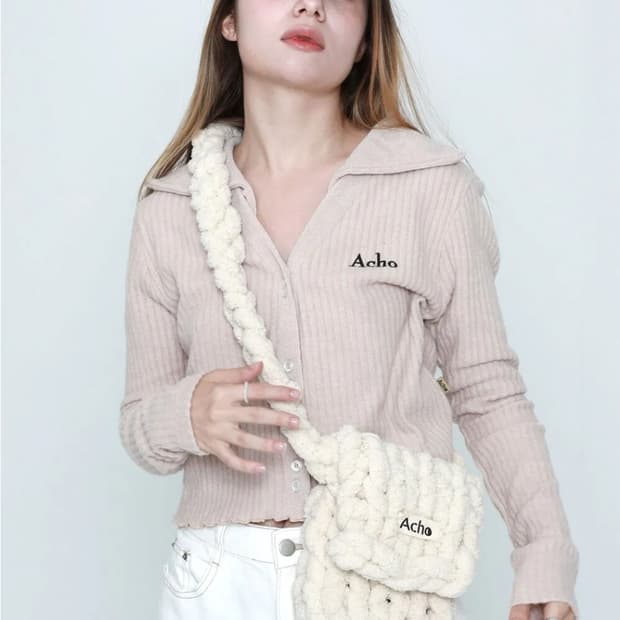 [새상품] acho 아쵸 기모 카라 니트가디건