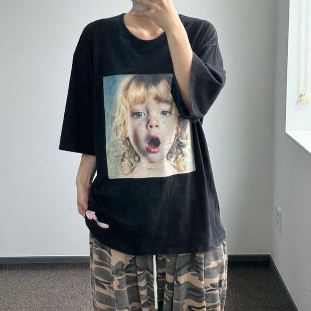 Acme de la vie 아크메드라비 프린팅 블랙 반팔  