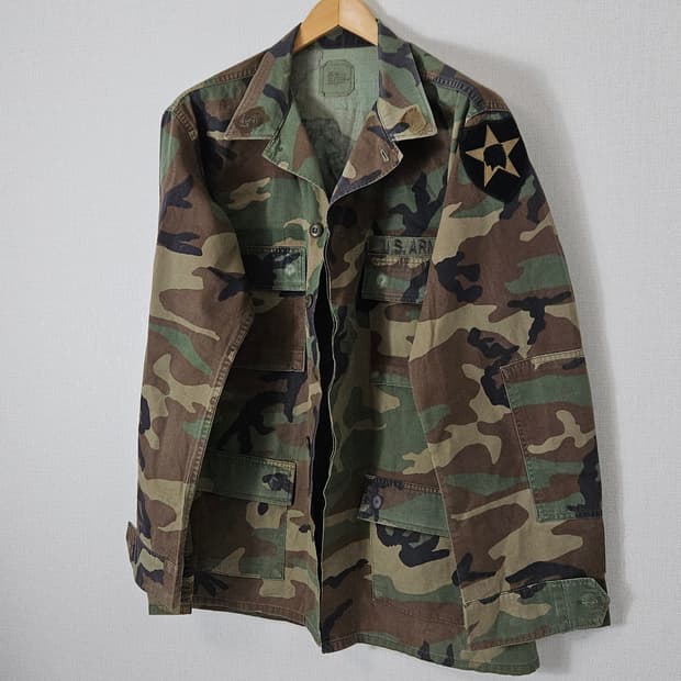 90s 미군 BDU 우드랜드 카모셔츠 밀리터리 라지 L 오리지널