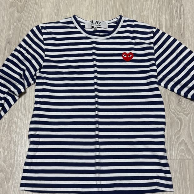 플레이 꼼데가르송 스트라이프 롱슬리브 네이비